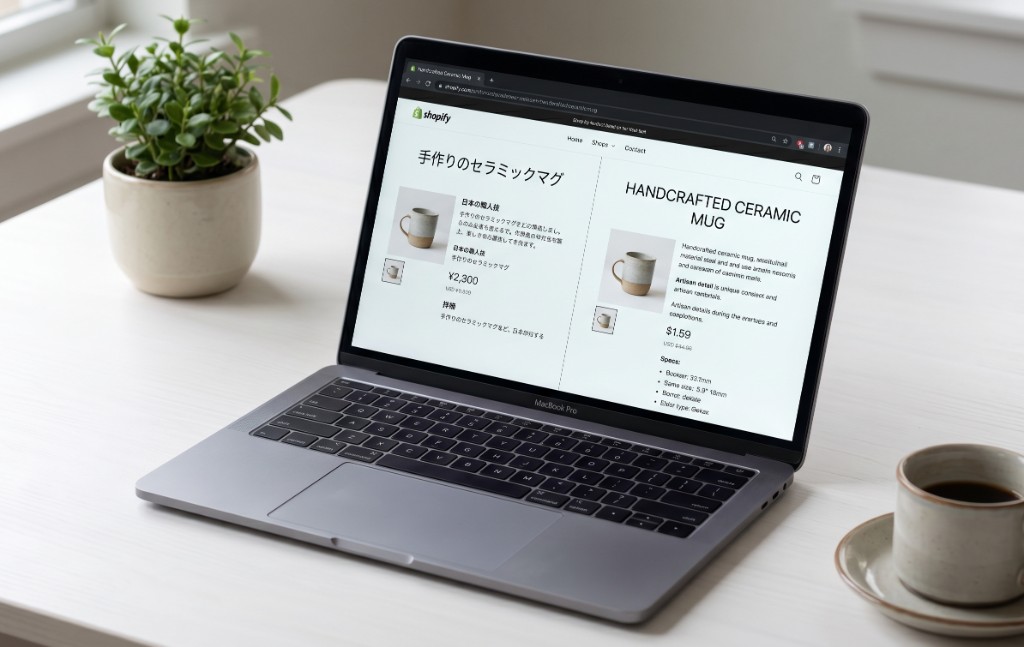 Shopify商品説明の各AIアプローチを並べて比較するイメージ