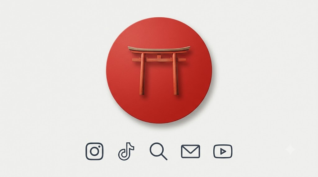 日本製品のグローバルマーケティング戦略 — SNS  、商品ページ、メールキャンペーンを海外向けに最適化するイメージ
